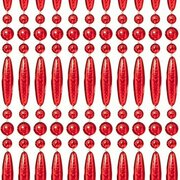 Vliegengordijn kralen recht rood transparant 90x210cm