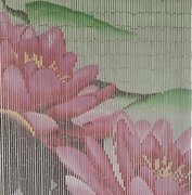 Bamboe vliegengordijn roze bloem 90x200cm