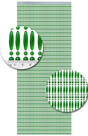 Vliegengordijn kralen recht groen transparant 90x210cm 