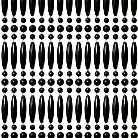 Vliegengordijn kralen recht zwart 90x210cm 
