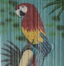 Bamboe vliegengordijn papegaai Aara 90x200cm