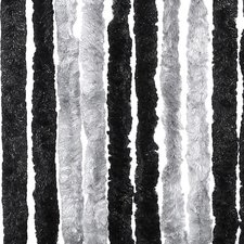 Vliegengordijn kattenstaart 90x220cm mét opbergtas (grijs/zwart)