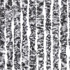 Vliegengordijn kattenstaart 90x220cm (zwart/wit)