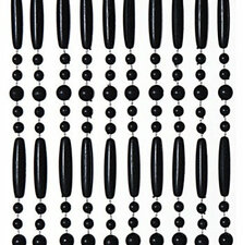 Vliegengordijn kralen perla zwart 100x240cm (100 strengen)