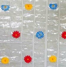 Vliegengordijn met foto insteekvakjes en bloemen 90x200cm