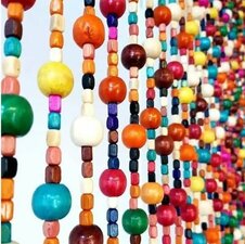2e Kans: Kralengordijn Bubble gum vliegengordijn kralen 90x230cm