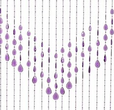 Kralengordijn druppel paars 90x200cm