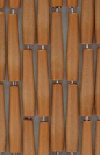 Vliegengordijn op maat: luxe hulzen verspringen houtlook beige (bouwpakket)